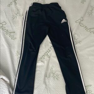 Adidas Black and White Sweatpants with Signature Stripes